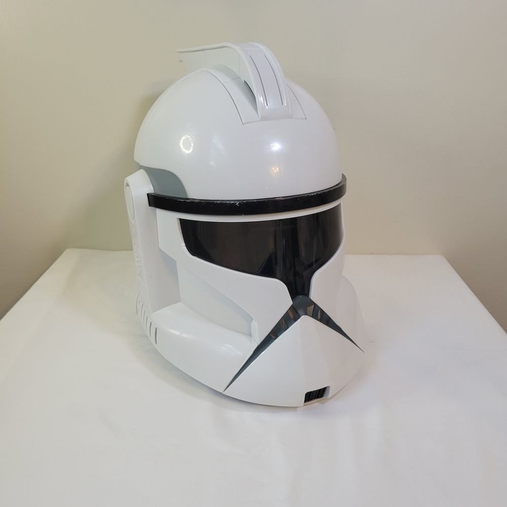 2008 Star Wars Clone Trooper Voice Changer Helmet White Hasbro Tested Works